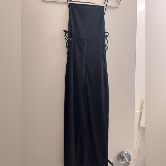 Alice + Olivia Black Midi Polyester Dress, Size 0 - Picture 2 of 4